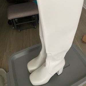 White over the knee high LAMODA platform boots US size 7